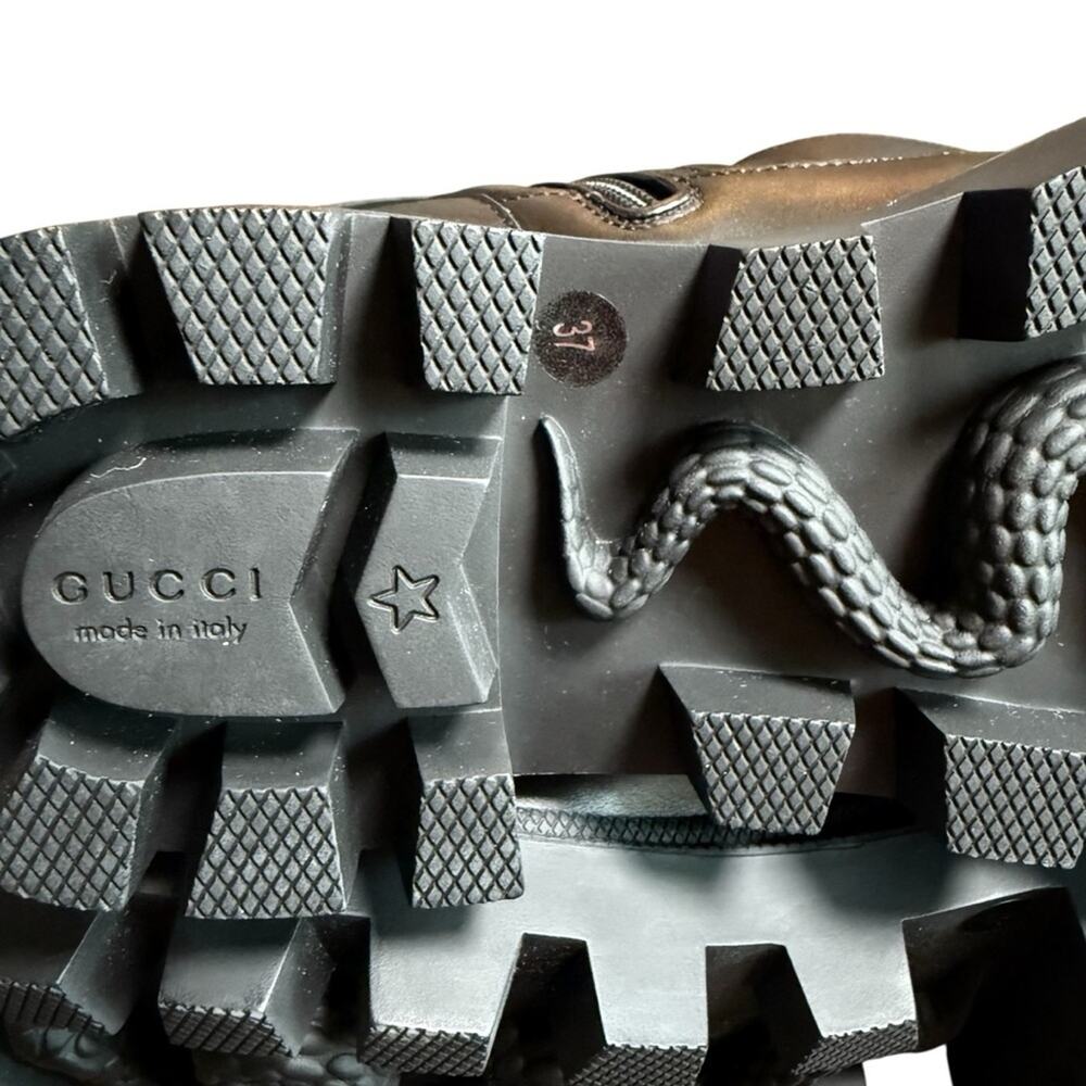 Gucci Frances GG  Quilted Leather Matelasse Platform Combat Boots EU 37 US 7 - Picture 14 of 16
